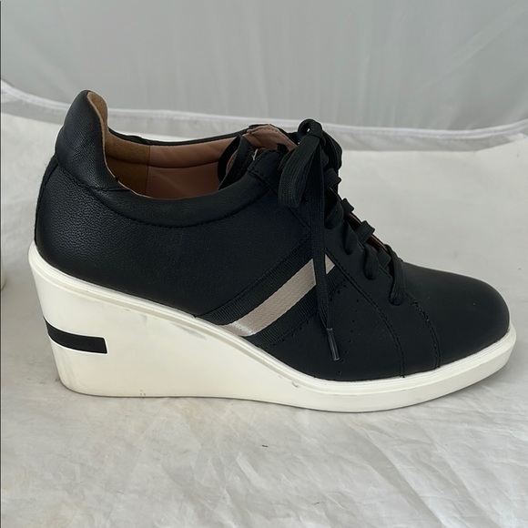 Paolo Black and White Wedge Sneakers - Picture 6 of 15